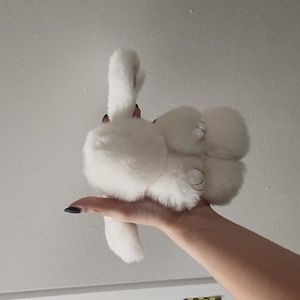 Fluffy bunny keychain